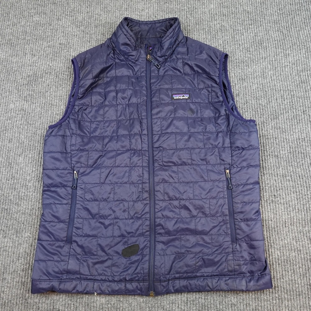 Patagonia Nano Puff Vest Mens Large Blue Puffer Insulated Full Zip 84242